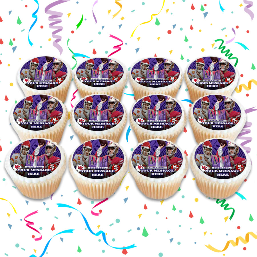 Super Bowl lVIII 2024 Edible Cupcake Toppers (12 Images) Cake Image Ic
