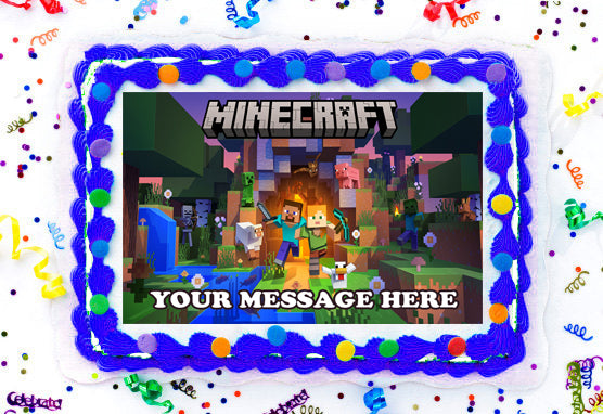 Minecraft Edible Image Cake Topper Personalized Birthday Sheet Decoration Custom Party Frosting Transfer Fondant