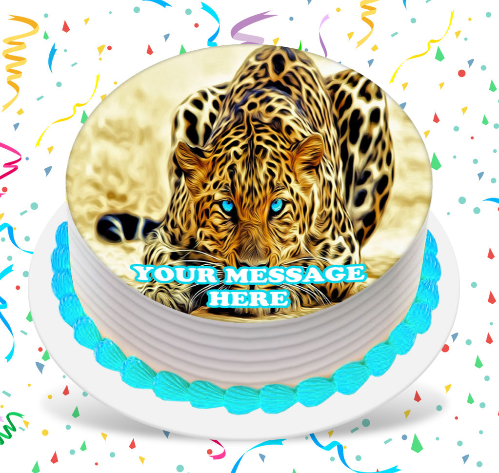  8 Round - Rainbow Cheetah Print Background - D24716-2D Edible  Cake Cupcake Party Topper : Grocery & Gourmet Food