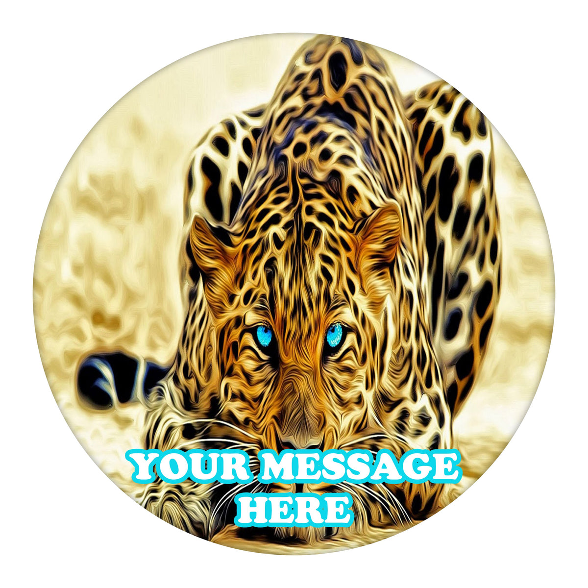 Cheetah Edible Image Cake Topper Personalized Birthday Sheet Custom Frosting Round Circle