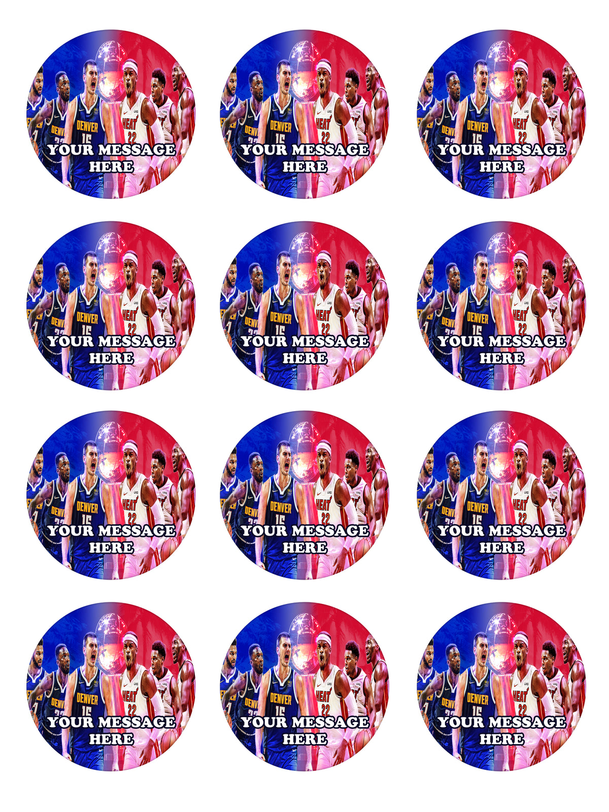 NBA Conference Finals 2023 Edible Cupcake Toppers (12 Images) Cake Image Icing Sugar Sheet