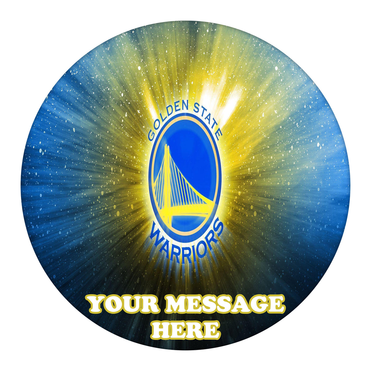 Golden State Warriors Edible Image Cake Topper Personalized Birthday Sheet Custom Frosting Round Circle