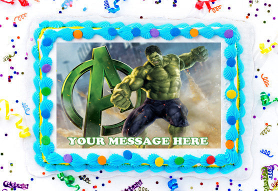 The Incredible Hulk Edible Image Cake Topper Personalized Birthday Sheet Decoration Custom Party Frosting Transfer Fondant