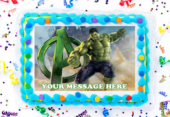 The Incredible Hulk Edible Image Cake Topper Personalized Birthday She -  PartyCreationz