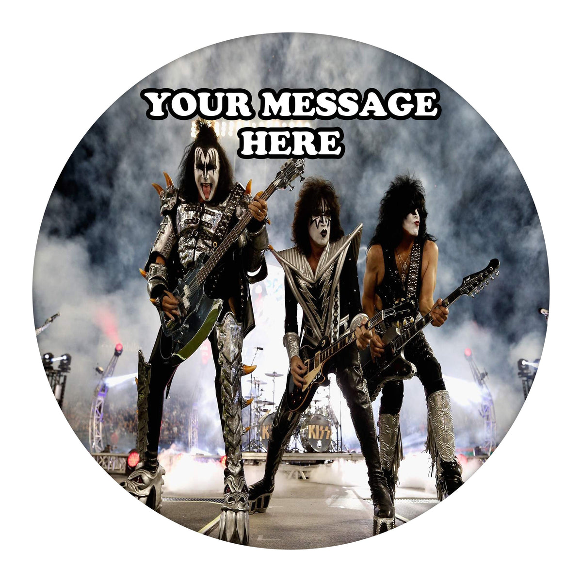 Kiss Edible Image Cake Topper Personalized Birthday Sheet Custom Frosting Round Circle