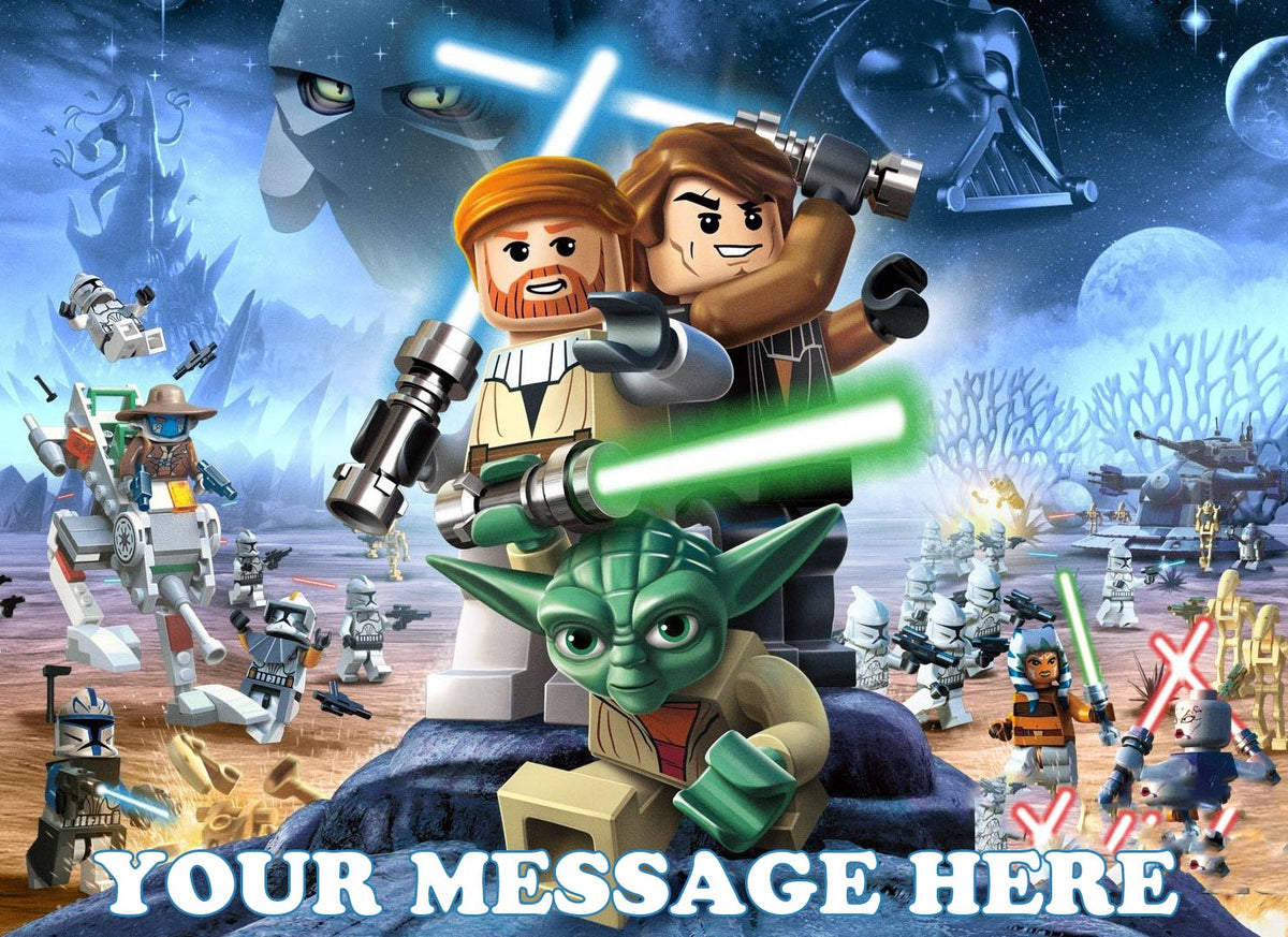 Lego Star Wars Edible Image Cake Topper Personalized Birthday Sheet Decoration Custom Party Frosting Transfer Fondant