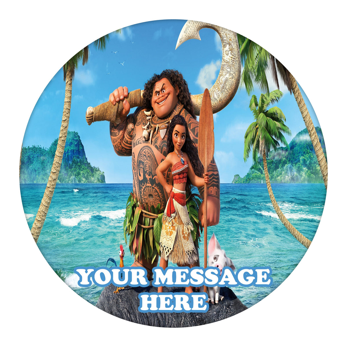 Moana Edible Image Cake Topper Personalized Birthday Sheet Custom Frosting Round Circle