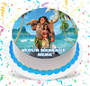 Moana Edible Image Cake Topper Personalized Birthday Sheet Custom Frosting Round Circle