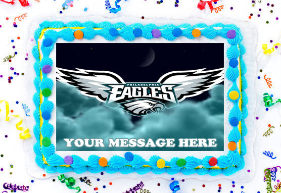 Philadelphia Eagles Edible Image Cake Topper Personalized Birthday Sheet Decoration Custom Party Frosting Transfer Fondant