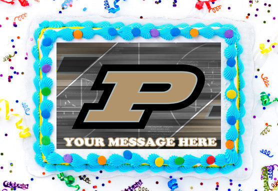 Purdue University Edible Image Cake Topper Personalized Birthday Sheet Decoration Custom Party Frosting Transfer Fondant