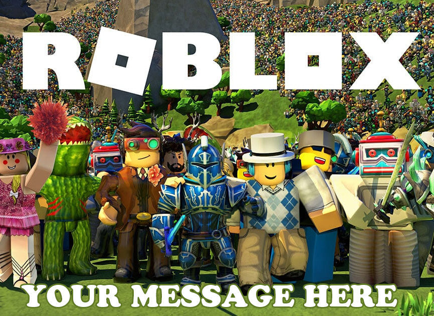 Roblox Edible Image Cake Topper Personalized Birthday Sheet Decoration Custom Party Frosting Transfer Fondant