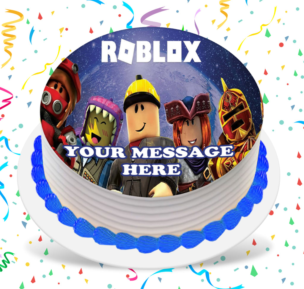 Roblox Edible Image Cake Topper Personalized Birthday Sheet Custom Frosting Round Circle