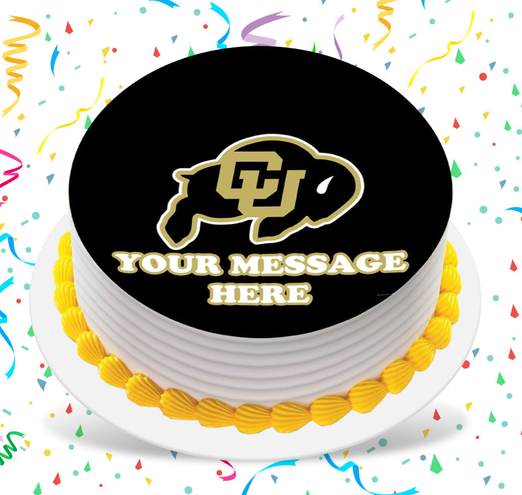 Colorado Buffaloes Edible Image Cake Topper Personalized Frosting Icing Sheet Custom Round