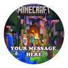 Minecraft Edible Image Cake Topper Personalized Birthday Sheet Custom Frosting Round Circle