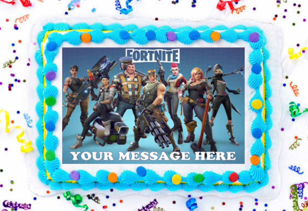 Fortnite Edible Image Cake Topper Personalized Birthday Sheet Decoration Custom Party Frosting Transfer Fondant