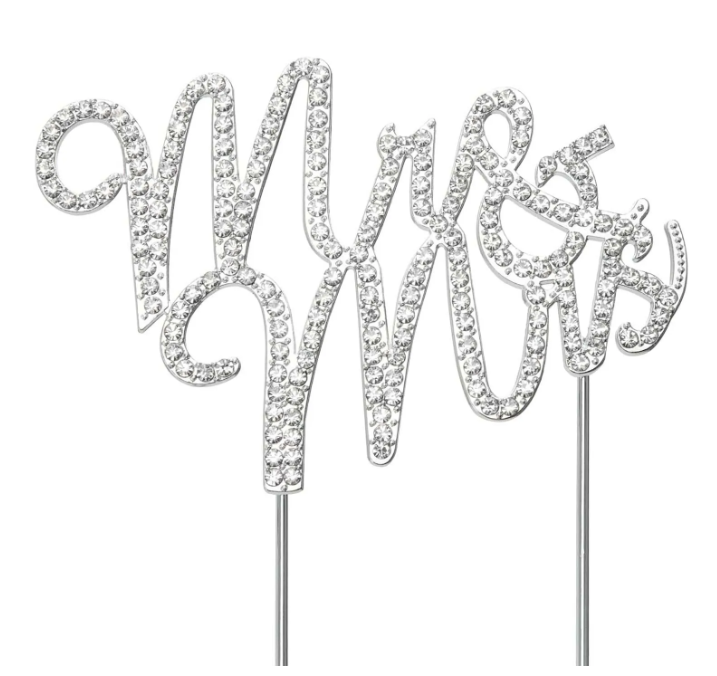 Mr and Mrs Wedding Cake Topper Rhinestone