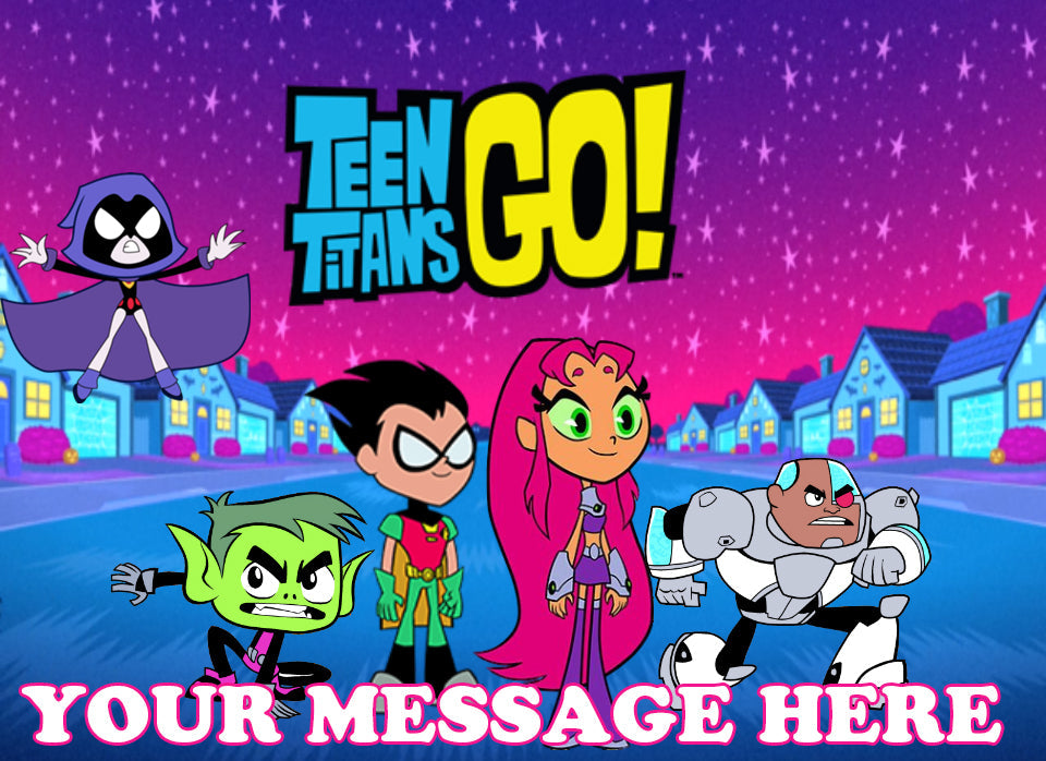 Teen Titans Go! Edible Image Cake Topper Personalized Birthday Sheet Decoration Custom Party Frosting Transfer Fondant