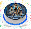 Black Panther Edible Image Cake Topper Personalized Birthday Sheet Custom Frosting Round Circle