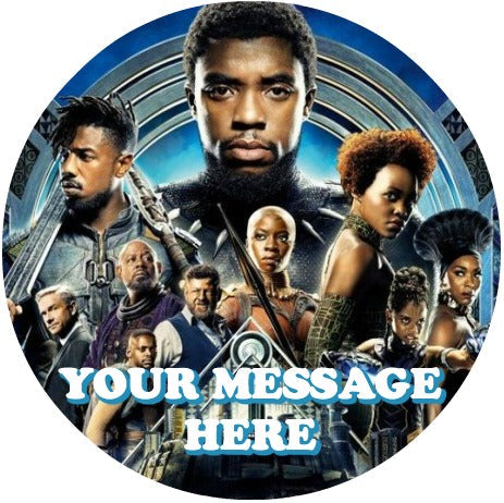 Black Panther Edible Image Cake Topper Personalized Birthday Sheet Custom Frosting Round Circle