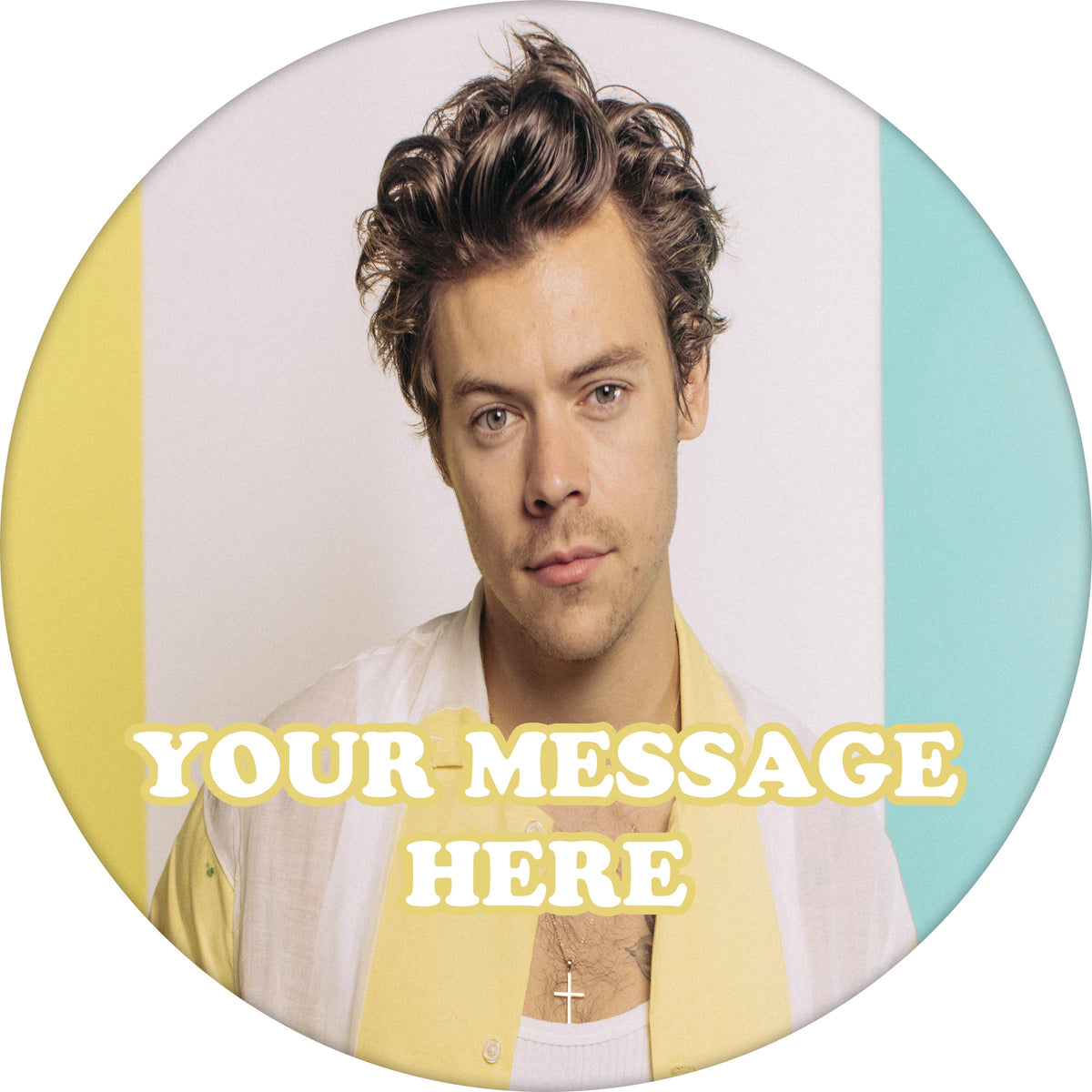 Harry Styles Edible Image Cake Topper Personalized Birthday Sheet Custom Frosting Round Circle