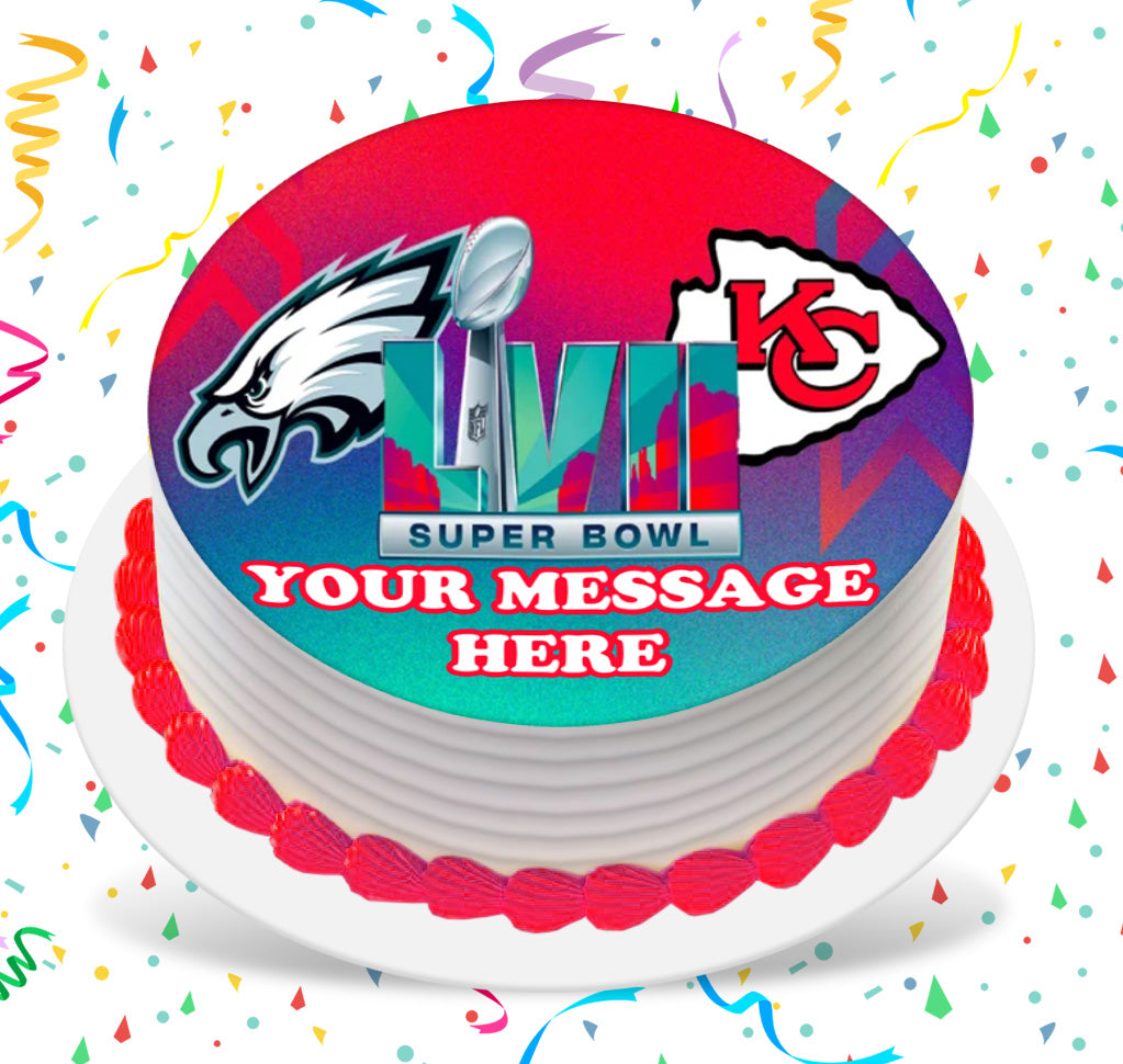 Super Bowl LVII 2023 Edible Image Cake Topper Personalized Frosting Icing Sheet Custom Round