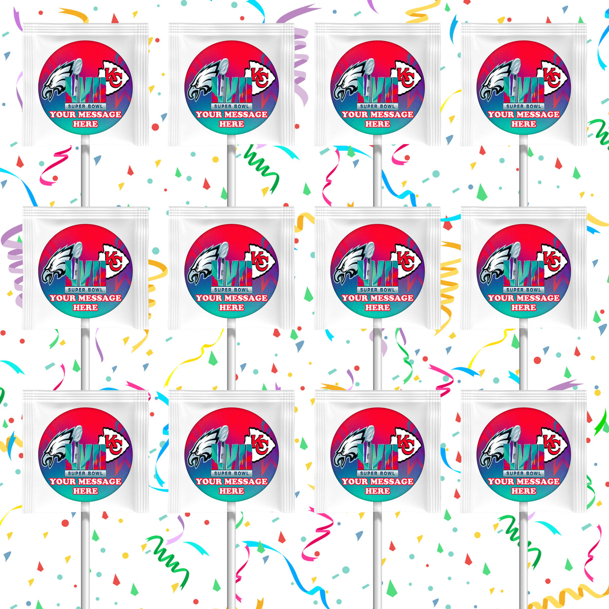 Super Bowl LVII 2023 Lollipops Party Favors Personalized Suckers 12 Pcs