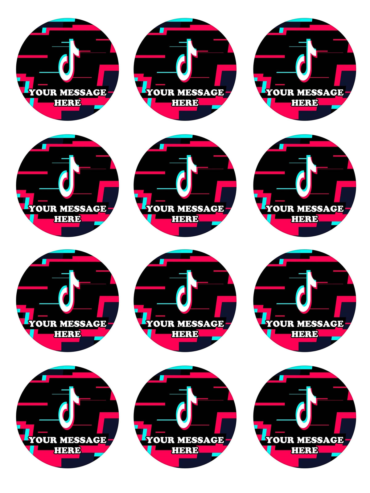 TikTok Edible Cupcake Toppers (12 Images) Cake Image Icing Sugar Sheet