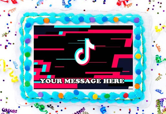 TikTok Edible Image Cake Topper Personalized Frosting Icing Sheet Custom