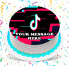 TikTok Edible Image Cake Topper Personalized Frosting Icing Sheet Custom Round