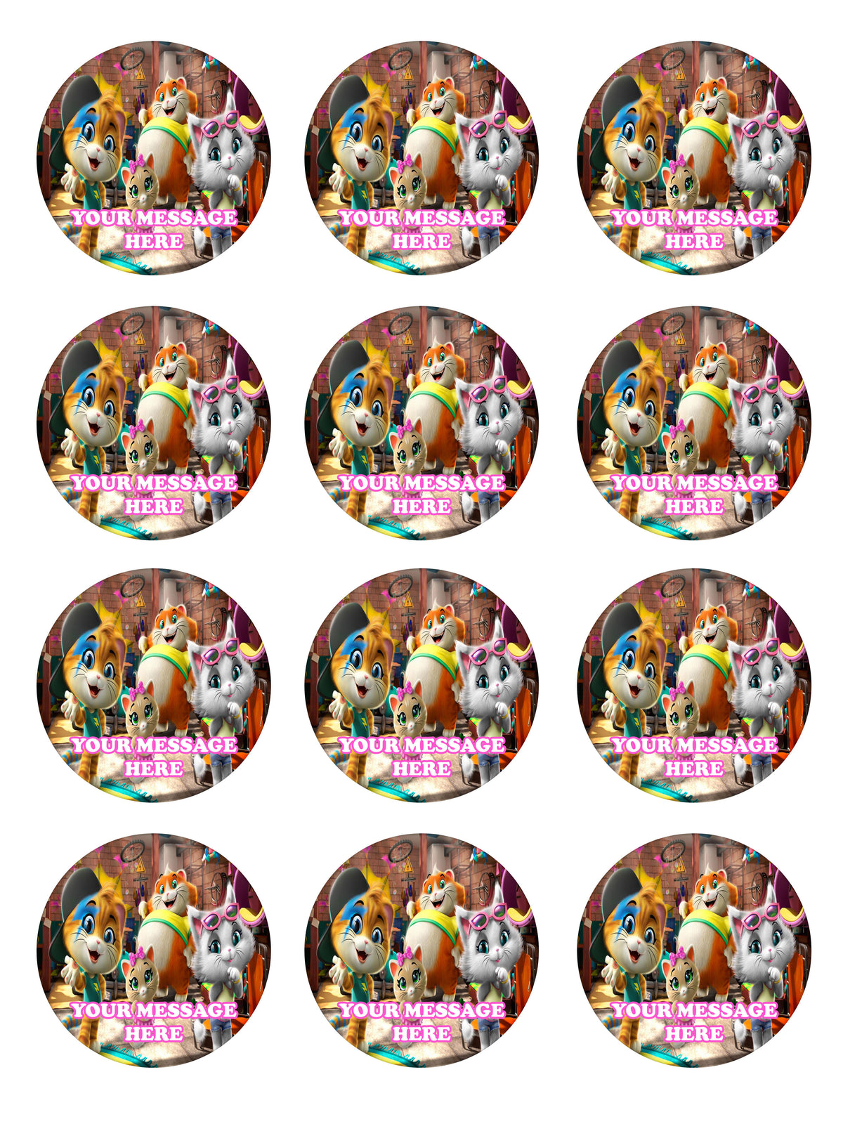 44 Cats Party Favors Supplies Decorations Stickers 12 Pcs