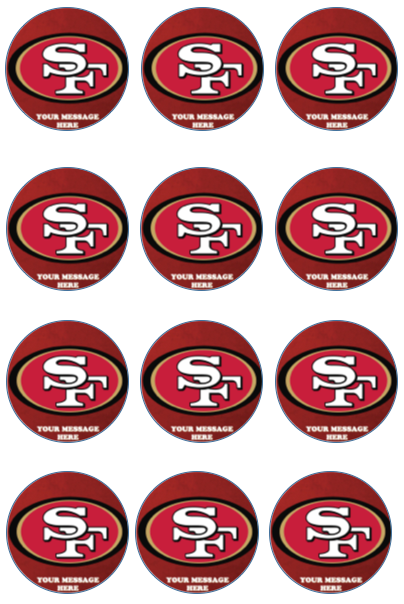 San Francisco 49ers Edible Cupcake Toppers (12 Images) Cake Image Icing Sugar Sheet Edible Cake Images