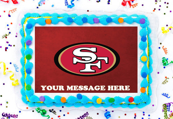 49ers Personalized Cake Topper 1/2 11.7 x 17.5 Inches Birthday Cake Topper