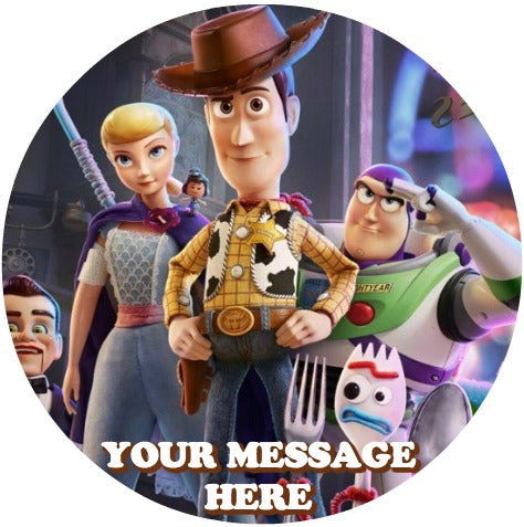 Toy Story 4 Edible Image Cake Topper Personalized Birthday Sheet Custom Frosting Round Circle
