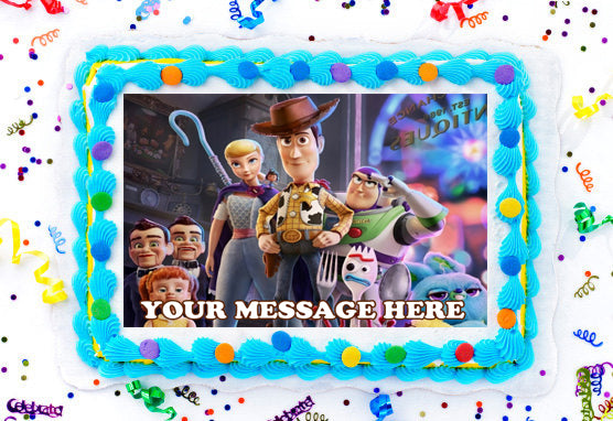 Toy Story 4 Edible Image Cake Topper Personalized Birthday Sheet Decoration Custom Party Frosting Transfer Fondant