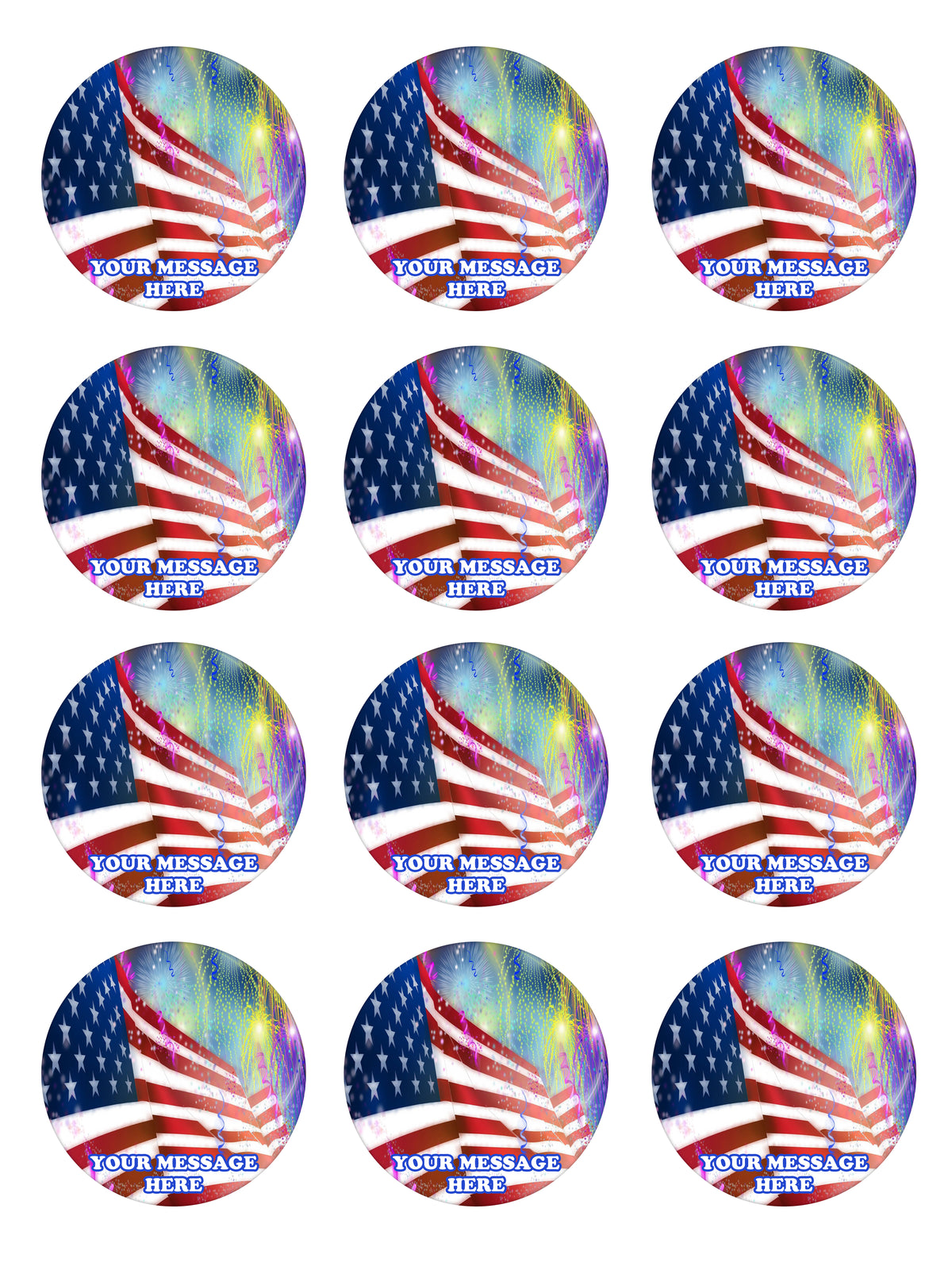 4th Of July Party Favors Supplies Decorations Stickers 12 Pcs