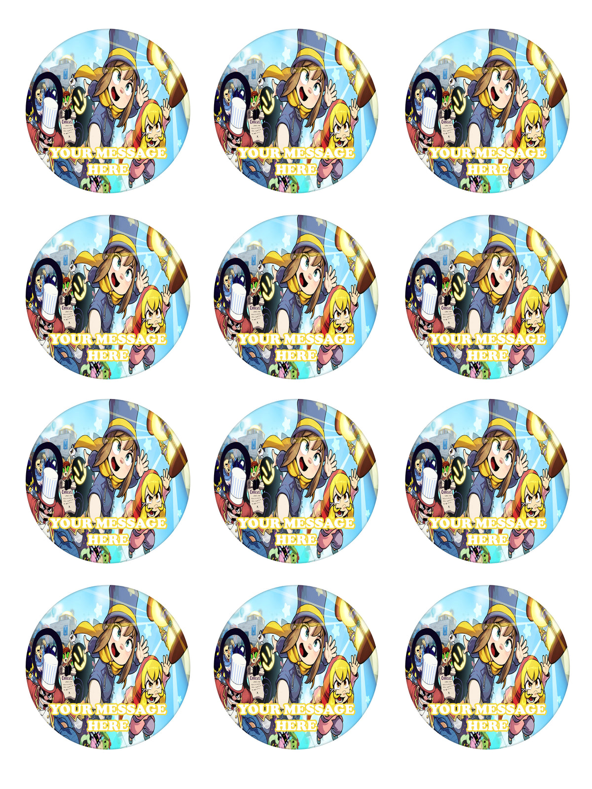 A Hat In Time Party Favors Supplies Decorations Stickers 12 Pcs