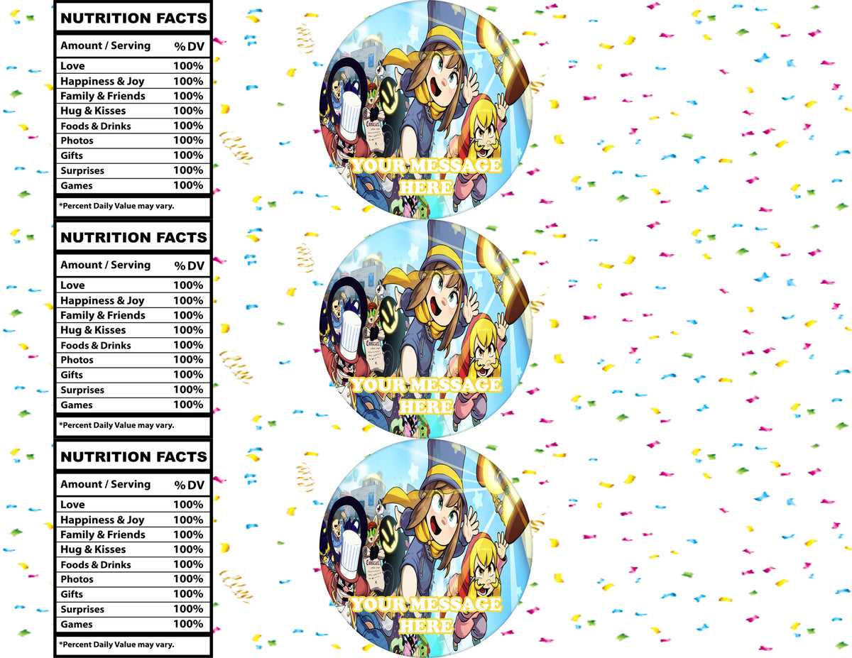 A Hat In Time Water Bottle Stickers 12 Pcs Labels Party Favors Supplies Decorations