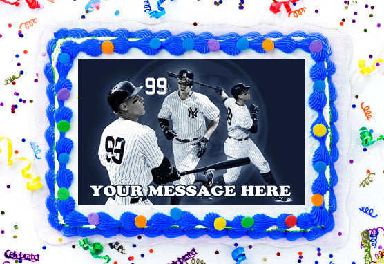  Cakecery Aaron Judge Yankees NY Baseball Edible Cake Image  Topper Personalized Birthday Cake Banner 1/4 Sheet : Grocery & Gourmet Food
