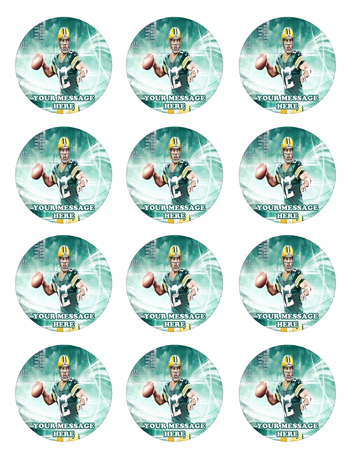 Aaron Rodgers Party Favors Supplies Decorations Stickers 12 Pcs