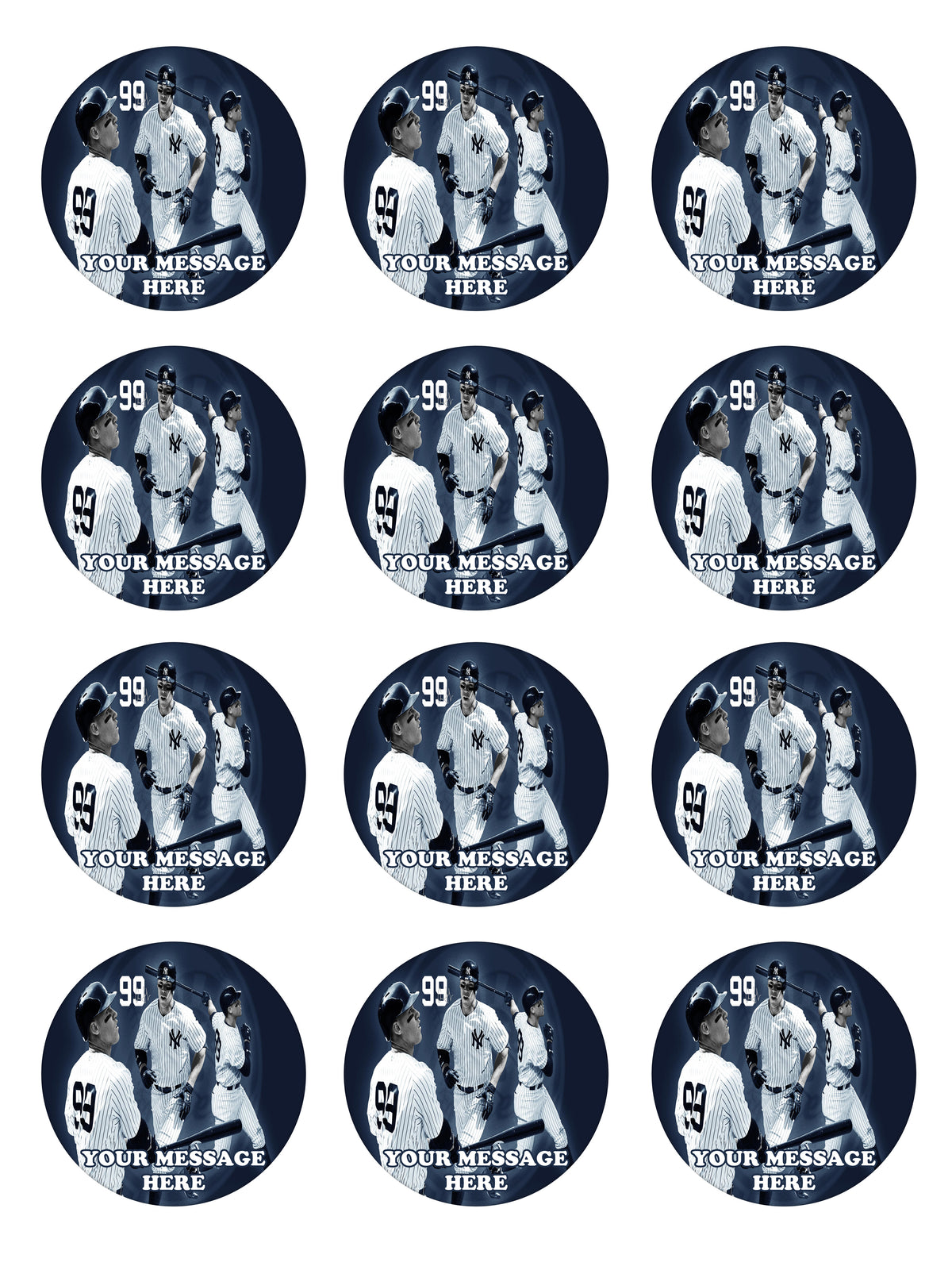 Aaron Judge Edible Cupcake Toppers (12 Images) Cake Image Icing Sugar Sheet