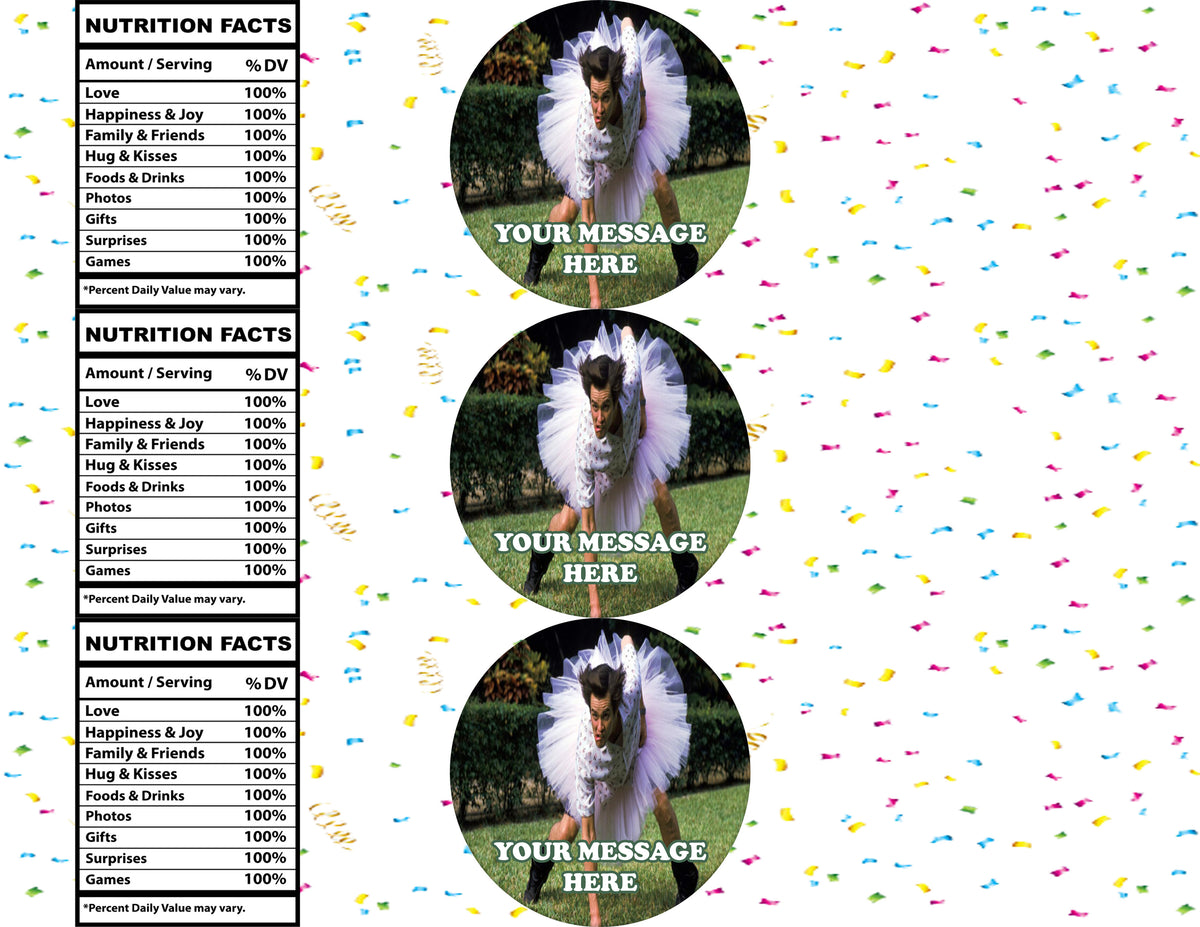 Ace Ventura Water Bottle Stickers 12 Pcs Labels Party Favors Supplies Decorations