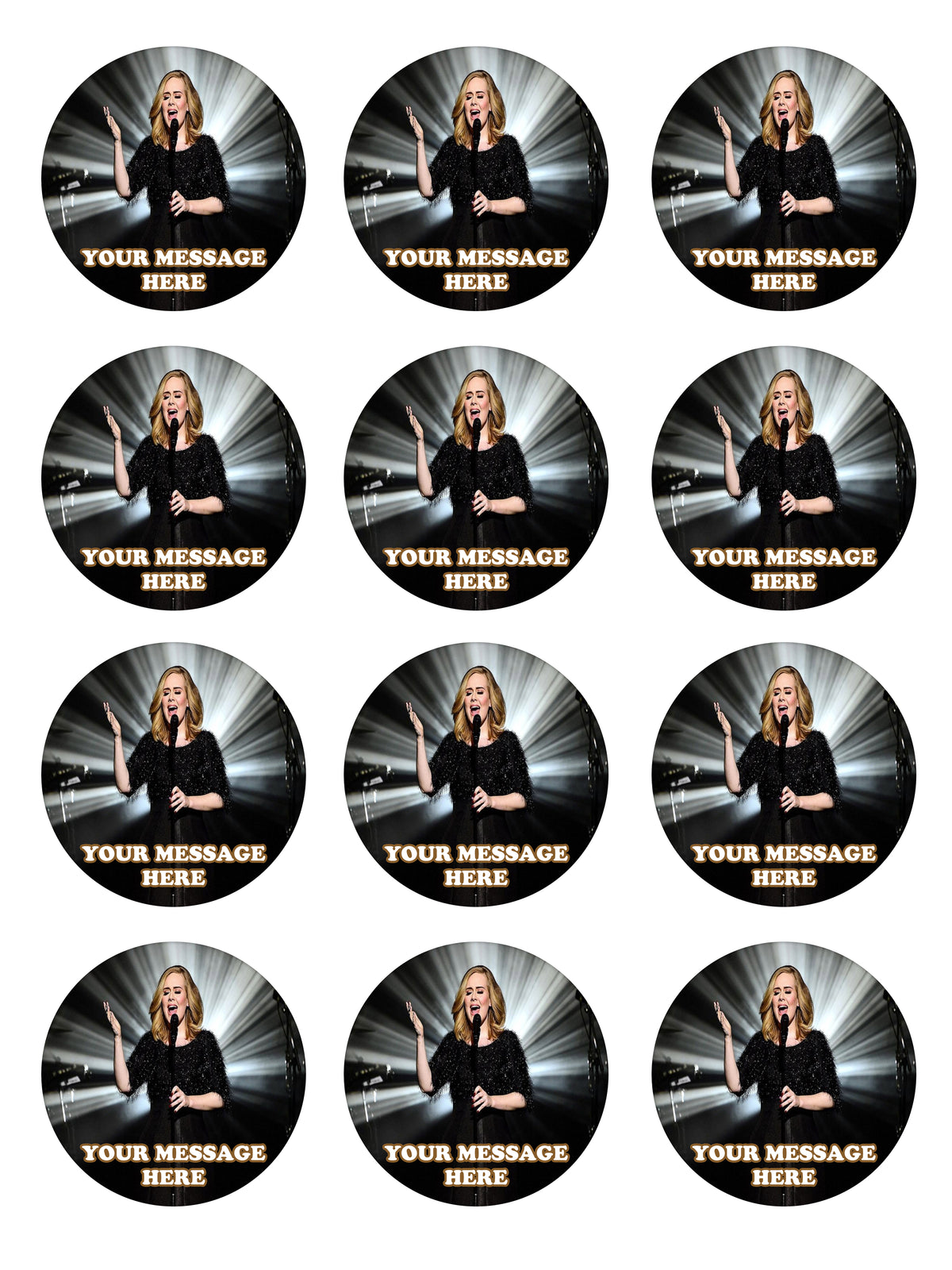 Adele Party Favors Supplies Decorations Stickers 12 Pcs