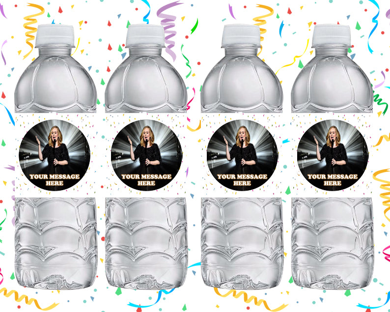 Adele Water Bottle Stickers 12 Pcs Labels Party Favors Supplies Decorations