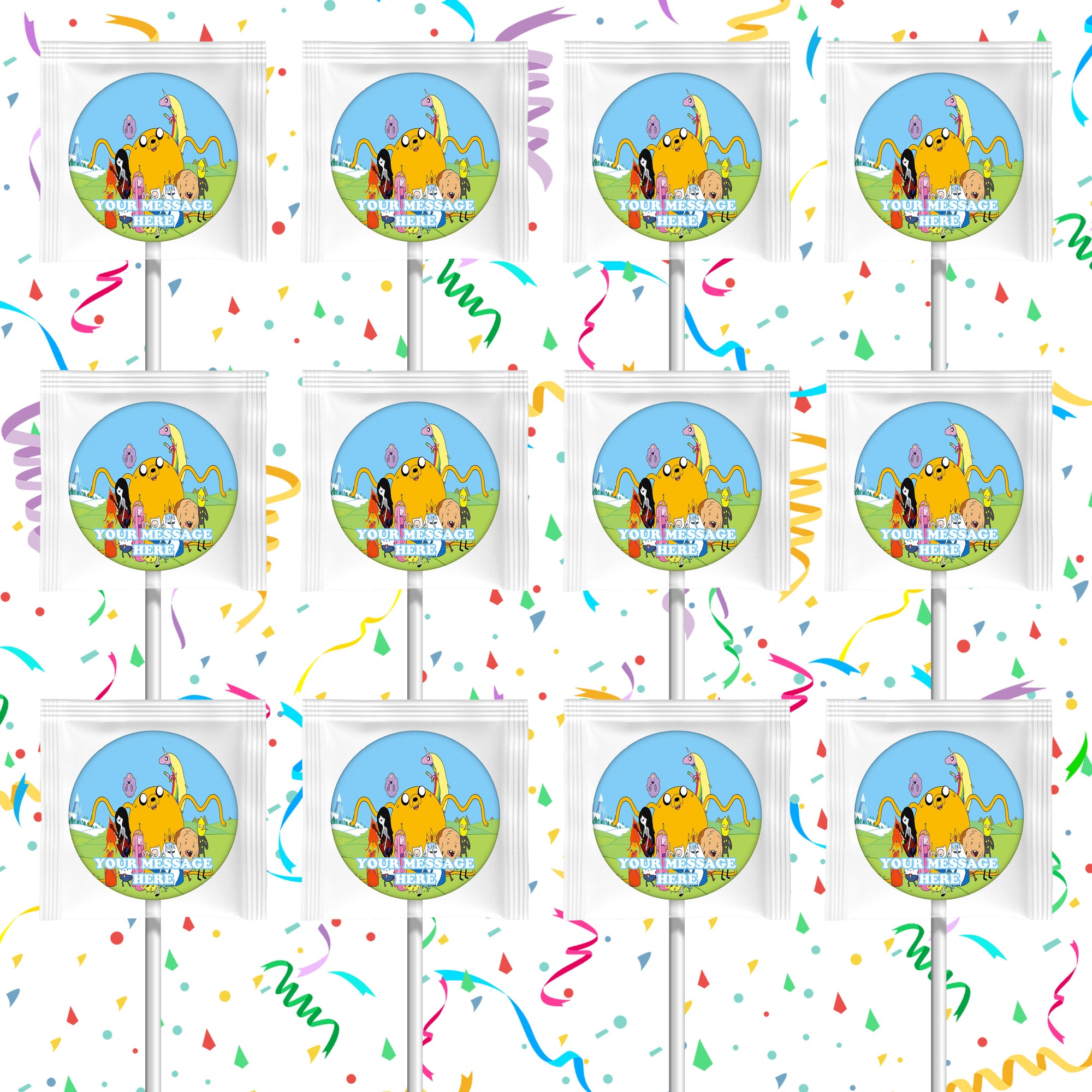 Adventure Time Lollipops Party Favors Personalized Suckers 12 Pcs