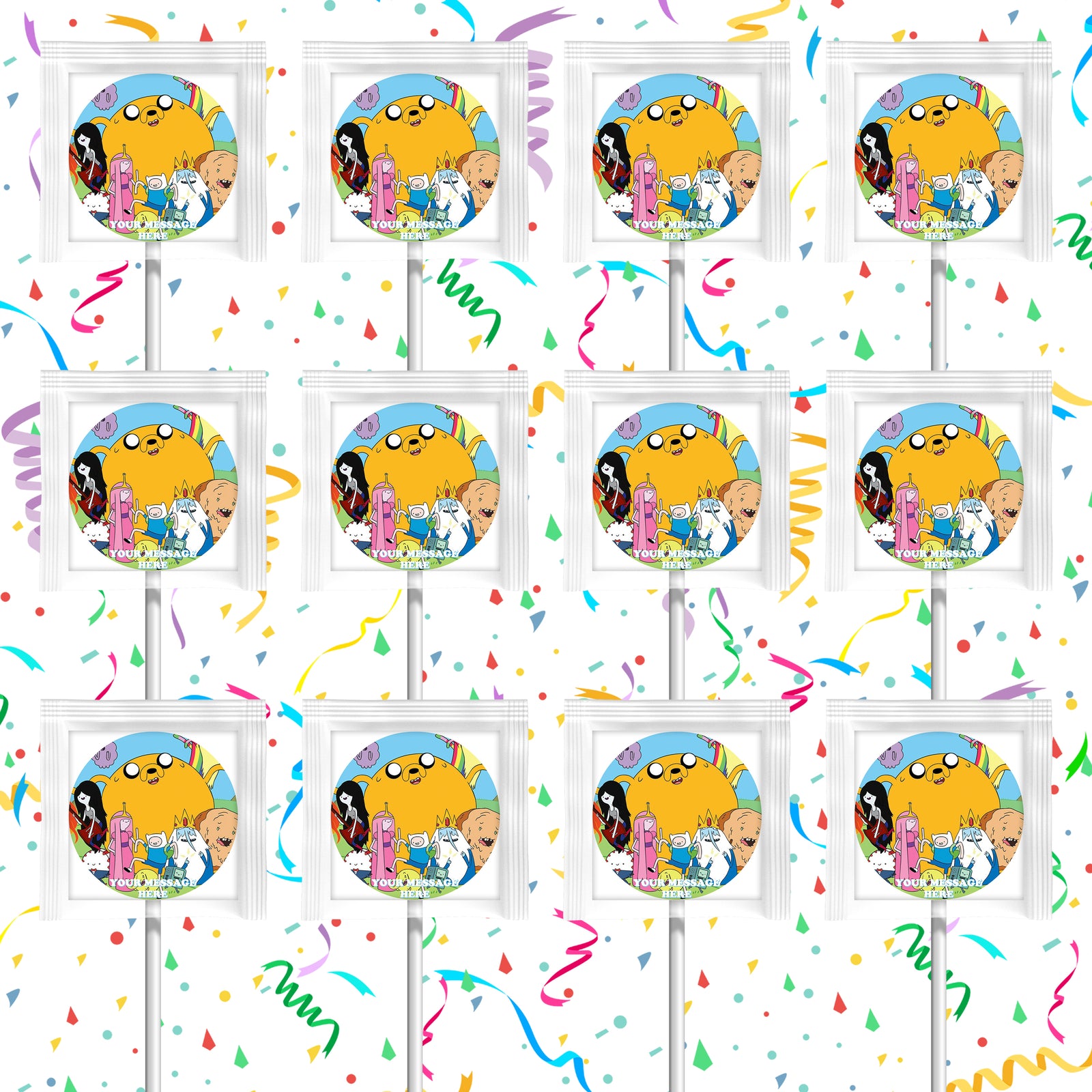 Adventure Time Lollipops Party Favors Personalized Suckers 12 Pcs