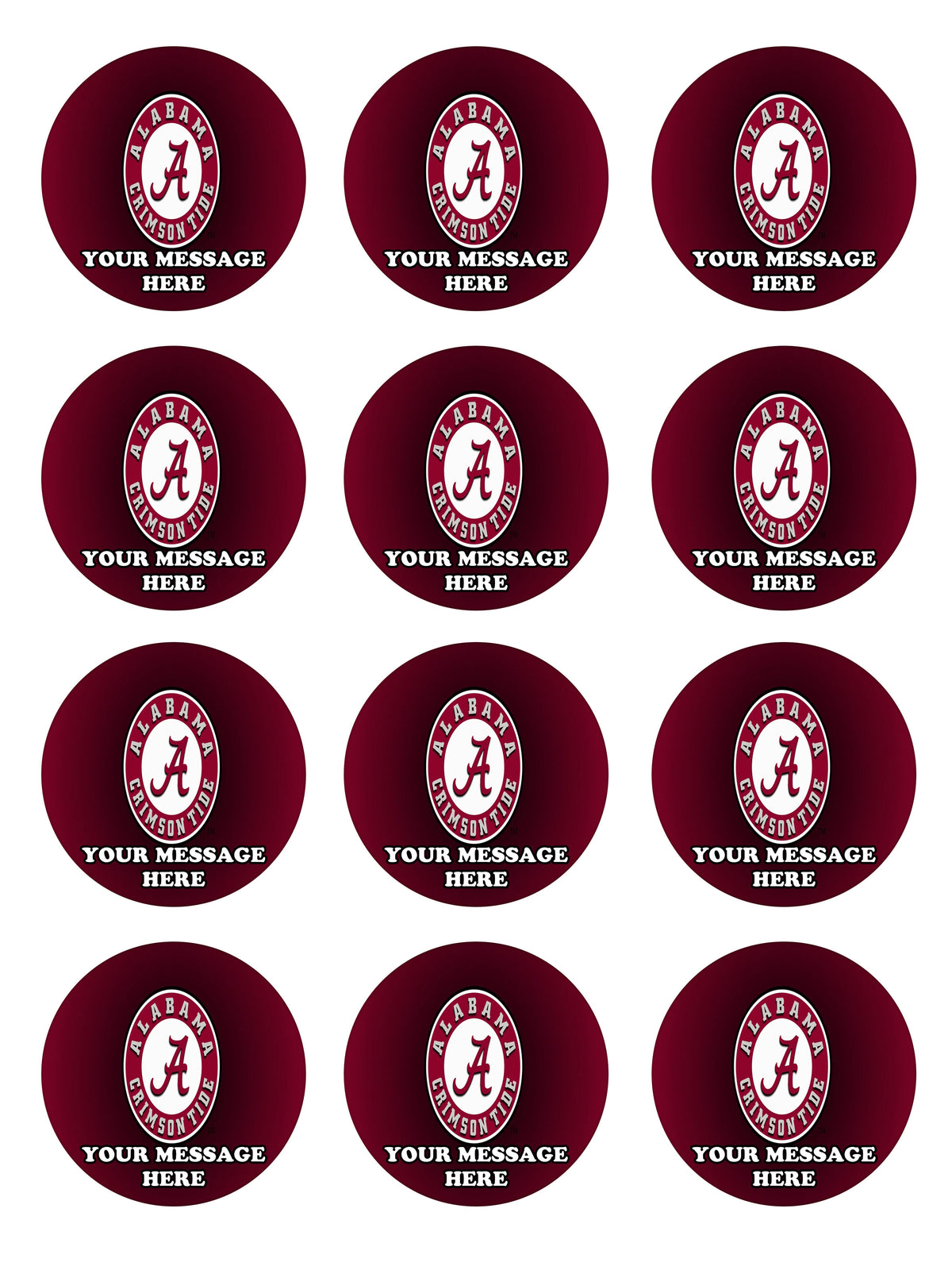 Alabama Crimson Tide Party Favors Supplies Decorations Stickers 12 Pcs