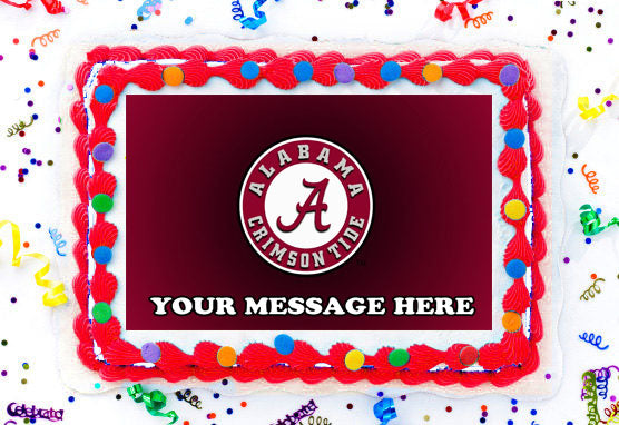 Alabama Crimson Tide Edible Image Cake Topper Personalized Frosting Icing Sheet Custom