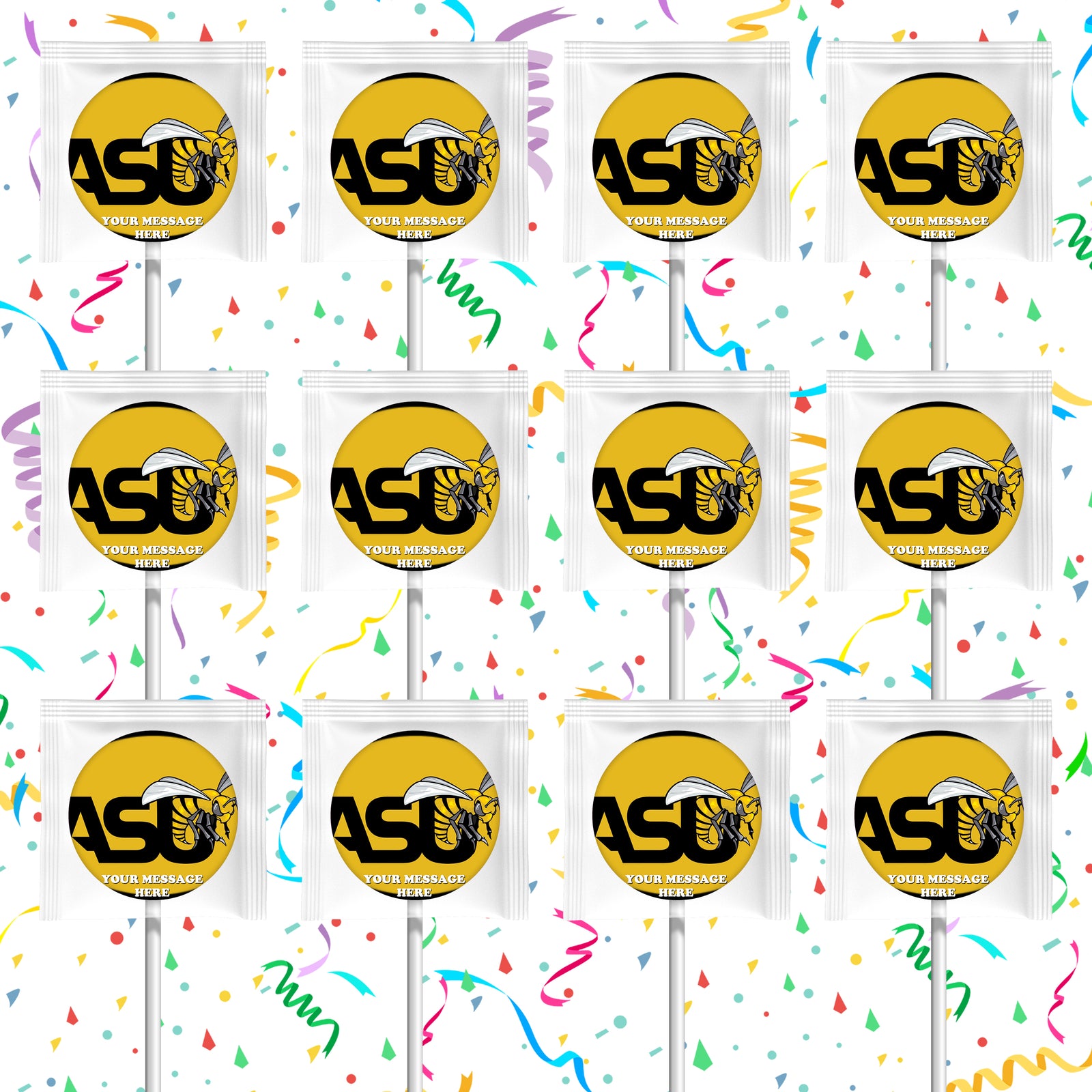 Alabama State Hornets Lollipops Party Favors Personalized Suckers 12 Pcs