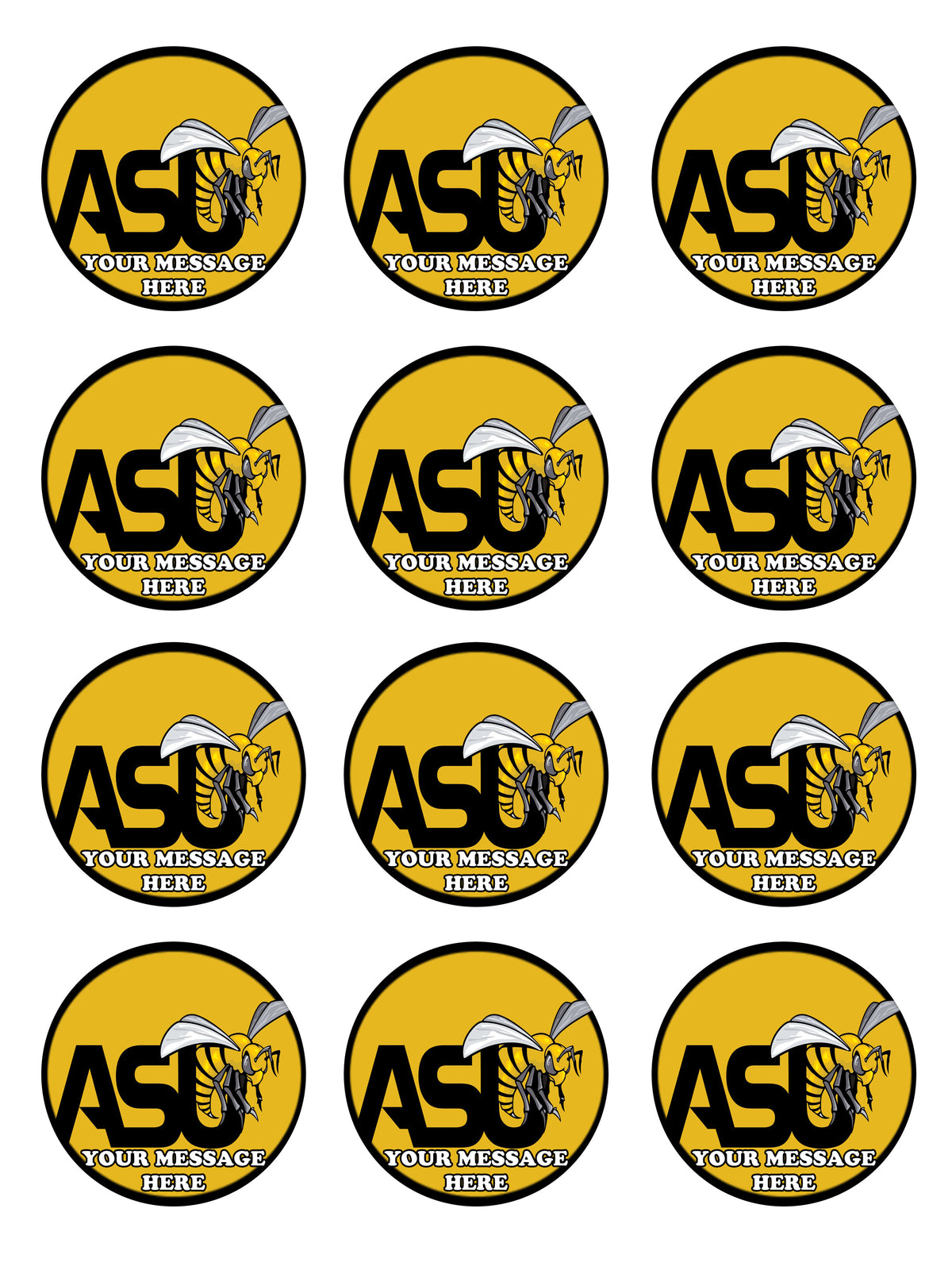 Alabama State Hornets Edible Cupcake Toppers (12 Images) Cake Image Icing Sugar Sheet