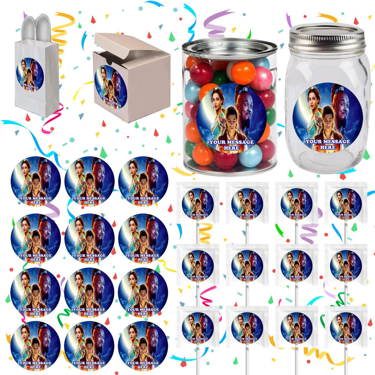 Aladdin Party Favors Supplies Decorations Stickers 12 Pcs